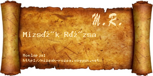 Mizsák Rózsa névjegykártya