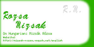 rozsa mizsak business card