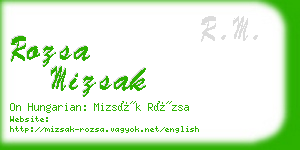 rozsa mizsak business card